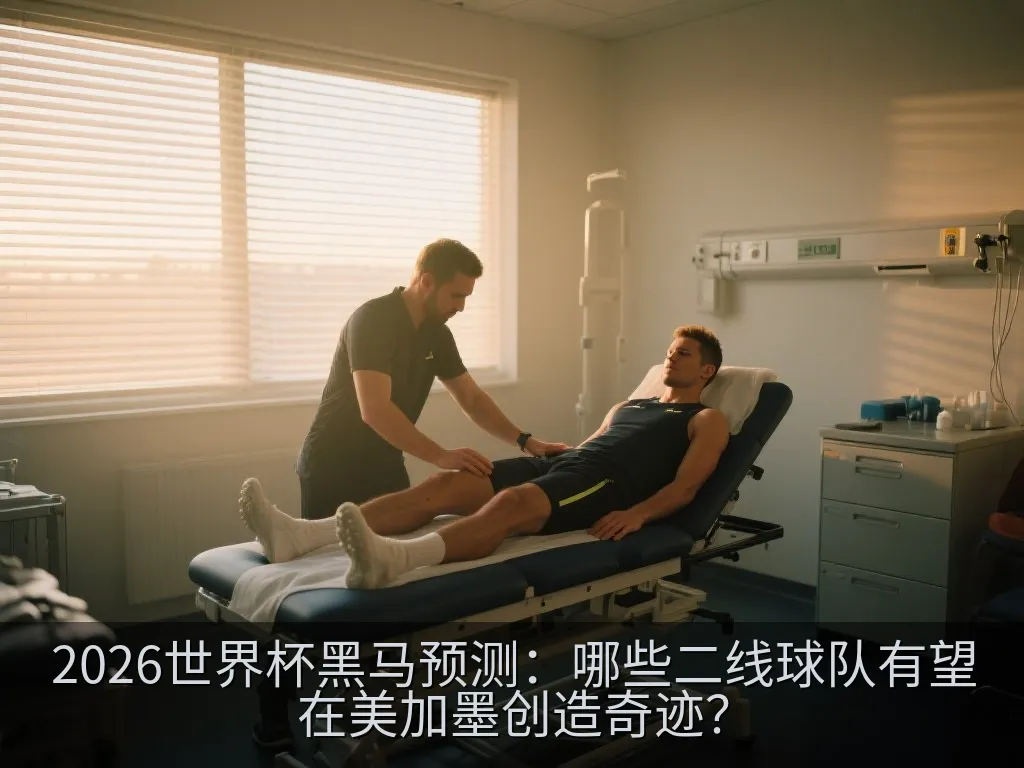现代化的足球体育场,落日余晖洒在看台上,充满竞技张力